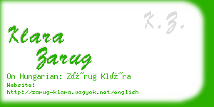 klara zarug business card